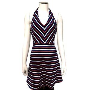 Striped Red White Blue Halter Dress Size Large Aeropostale Designed in NYC